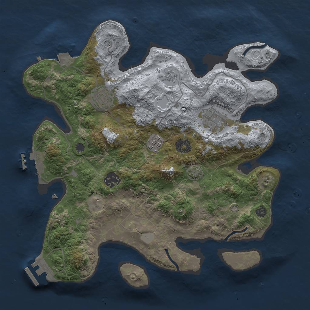 Rust Map: Procedural Map, Size: 3000, Seed: 1753827284, 12 Monuments