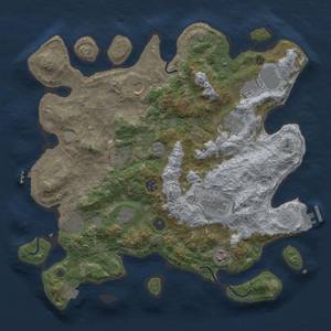 Thumbnail Rust Map: Procedural Map, Size: 4000, Seed: 63806879, 18 Monuments