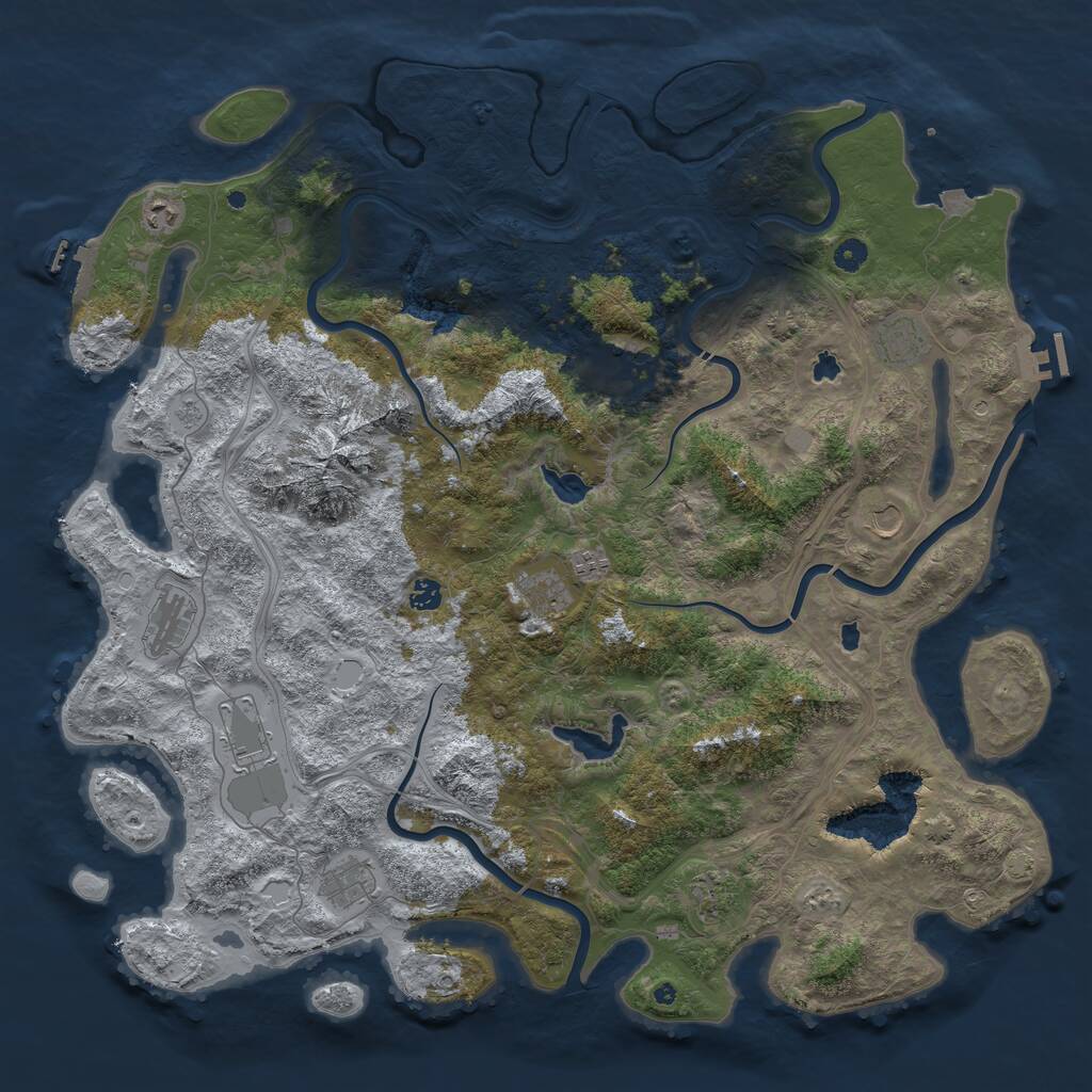 Rust Map: Procedural Map, Size: 5000, Seed: 1772222120, 17 Monuments
