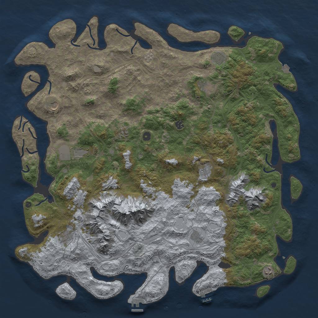 Rust Map: Procedural Map, Size: 5500, Seed: 582079506, 19 Monuments