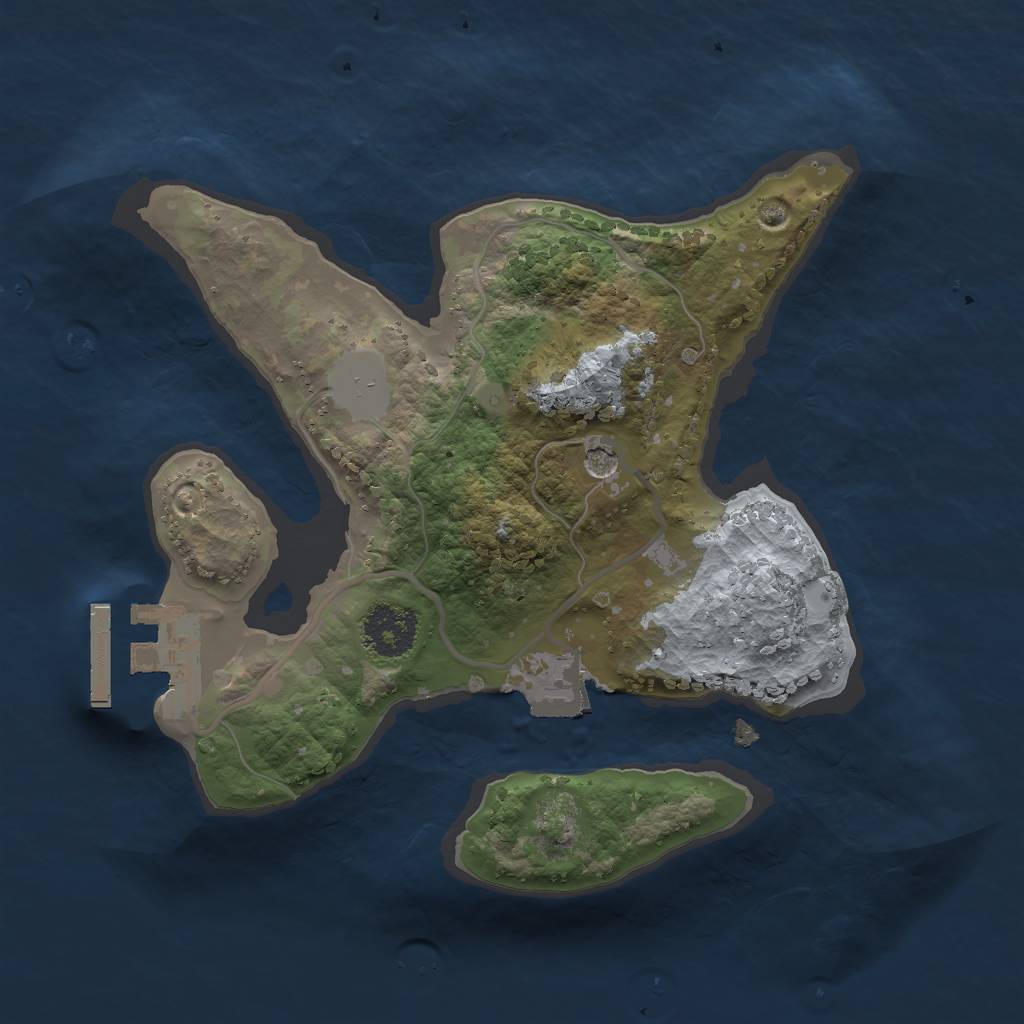 Rust Map: Procedural Map, Size: 2000, Seed: 8034, 5 Monuments