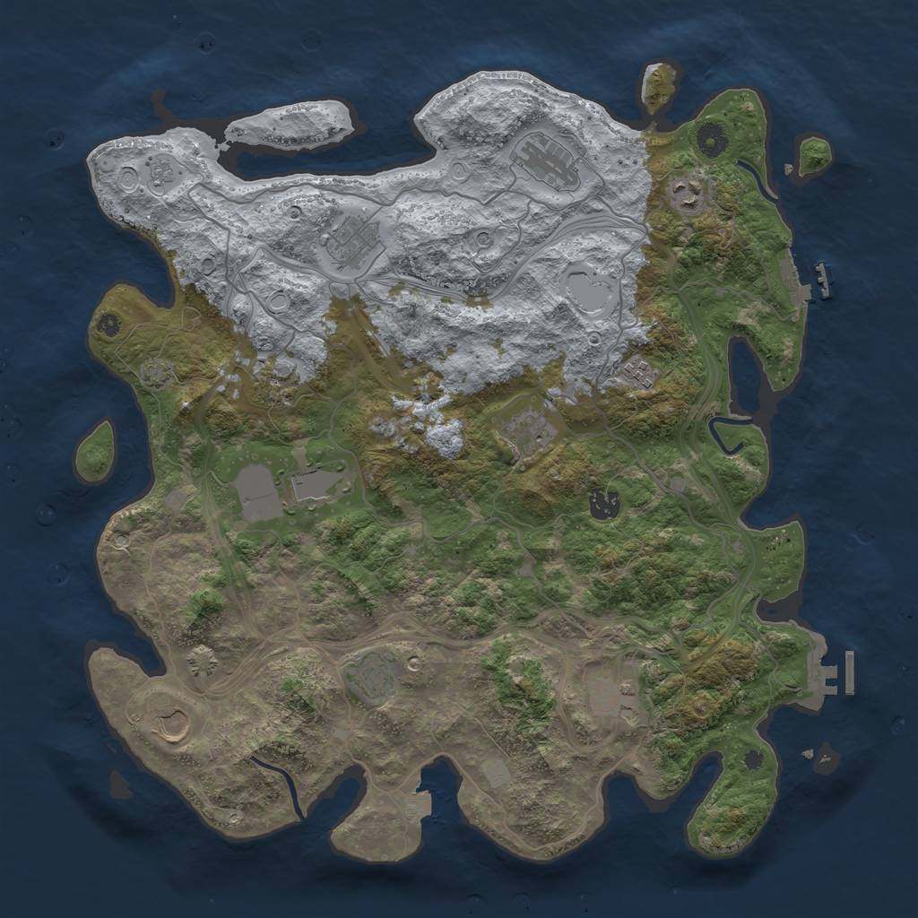 Rust Map: Procedural Map, Size: 4250, Seed: 420728800, 19 Monuments