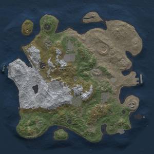 Thumbnail Rust Map: Procedural Map, Size: 3502, Seed: 19686, 17 Monuments