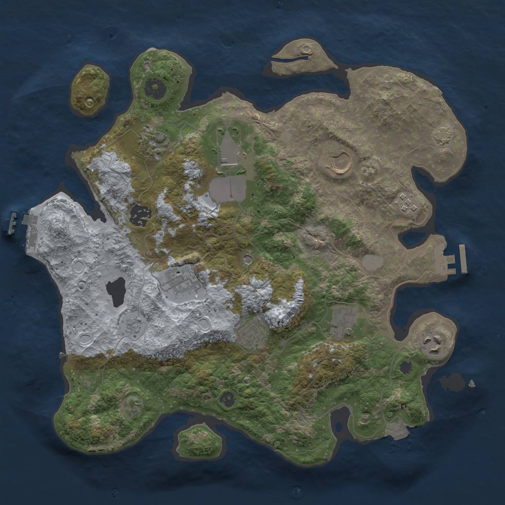 Rust Map: Procedural Map, Size: 3502, Seed: 19686, 17 Monuments