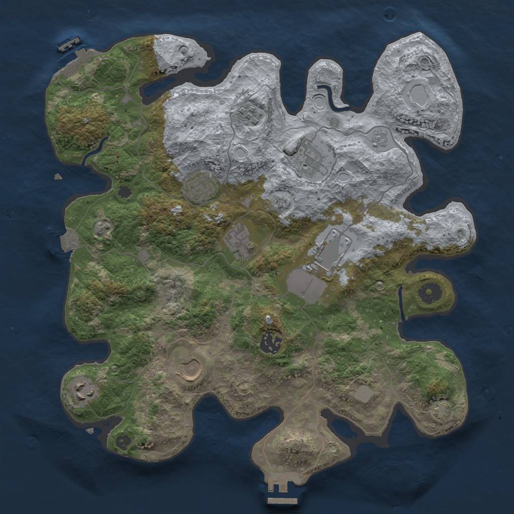 Rust Map: Procedural Map, Size: 3500, Seed: 1418167332, 15 Monuments