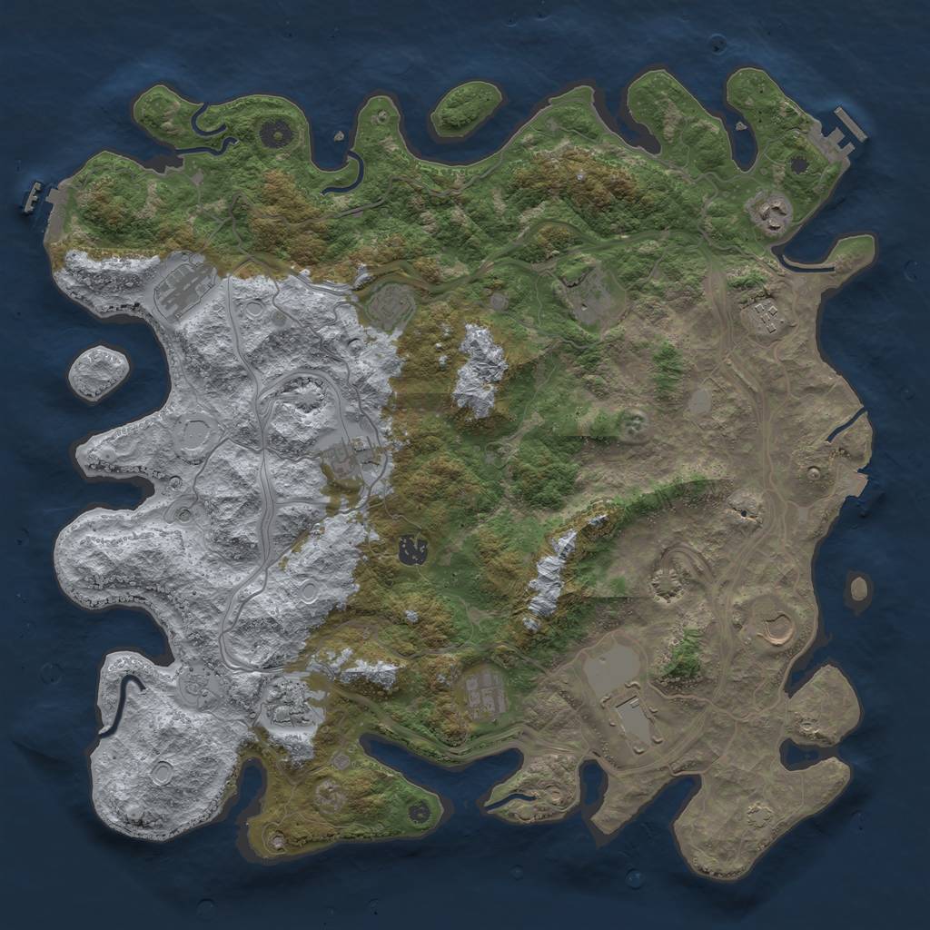 Rust Map: Procedural Map, Size: 4500, Seed: 254957552, 19 Monuments