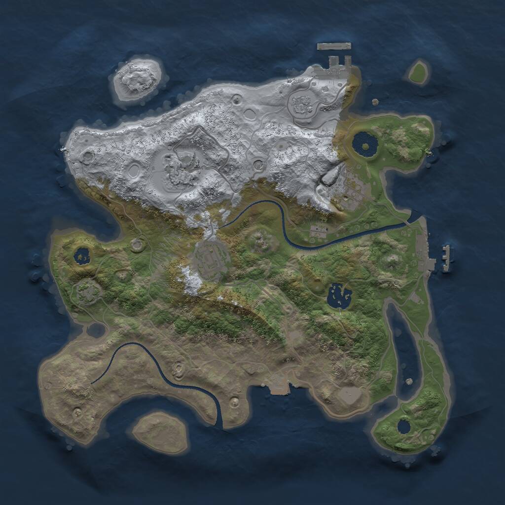 Rust Map: Procedural Map, Size: 3000, Seed: 878968897, 10 Monuments