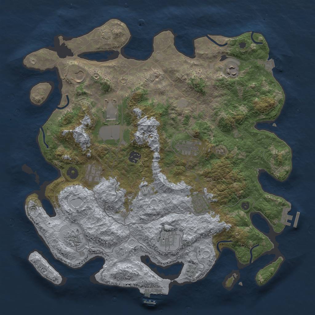 Rust Map: Procedural Map, Size: 4000, Seed: 1114295319, 18 Monuments