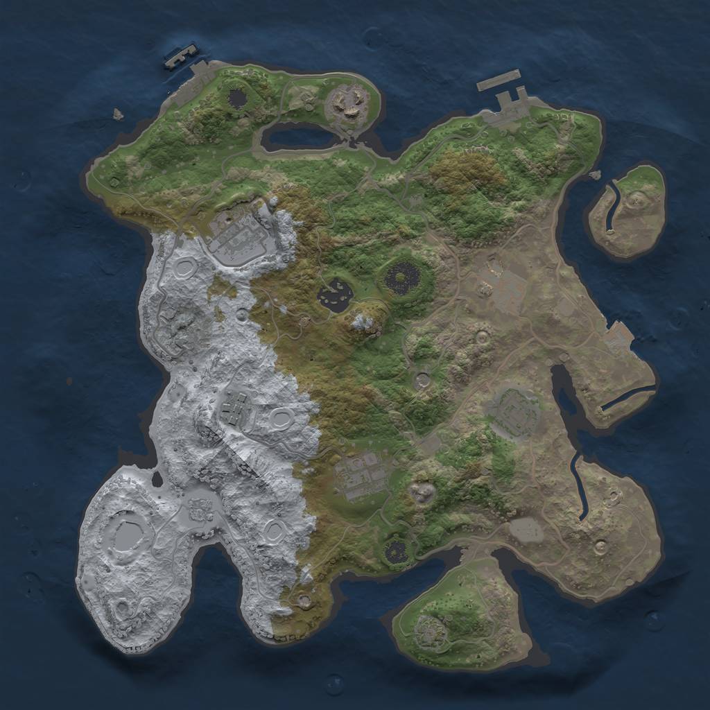 Rust Map: Procedural Map, Size: 3200, Seed: 997950256, 15 Monuments