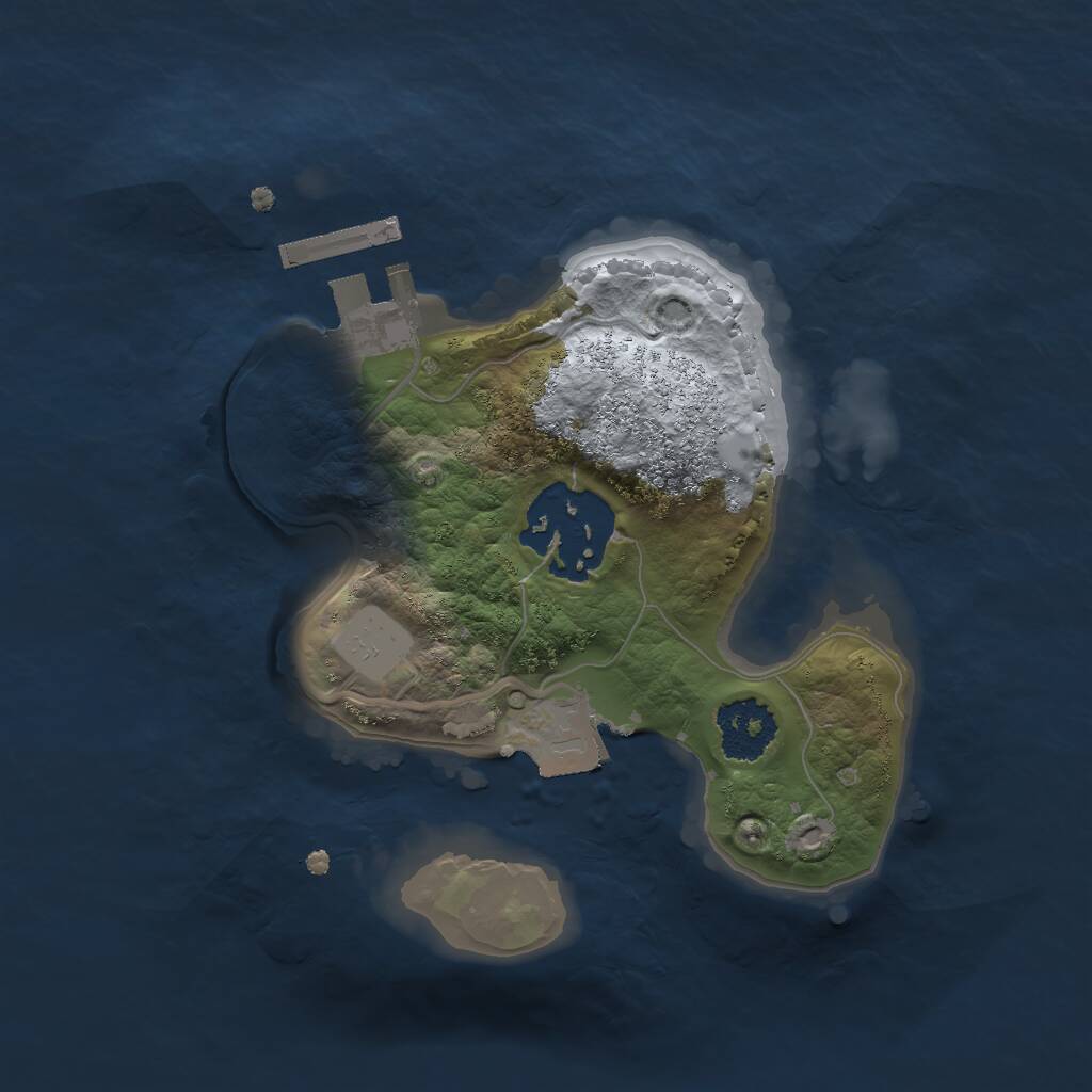 Rust Map: Procedural Map, Size: 1800, Seed: 9615807, 3 Monuments
