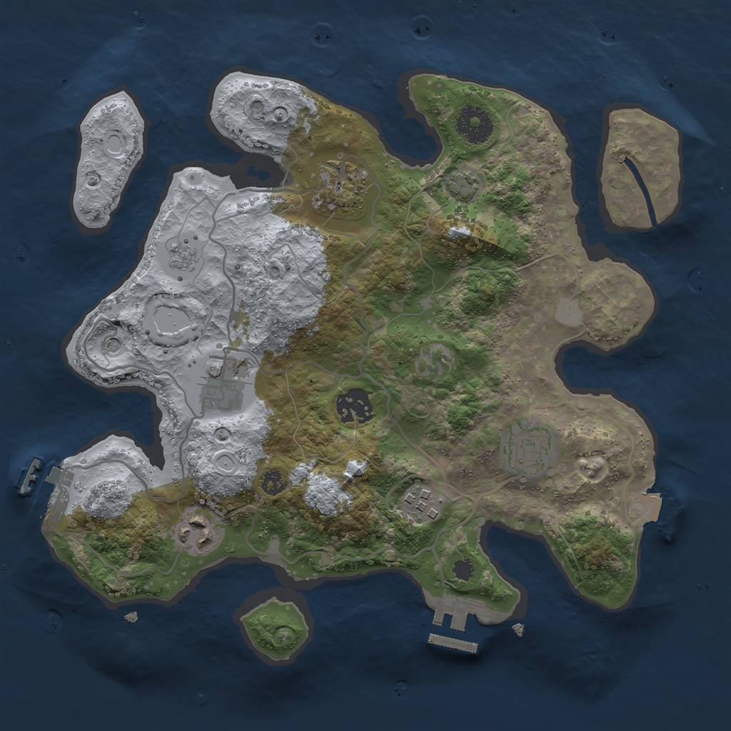 Rust Map: Procedural Map, Size: 3000, Seed: 369929811, 14 Monuments