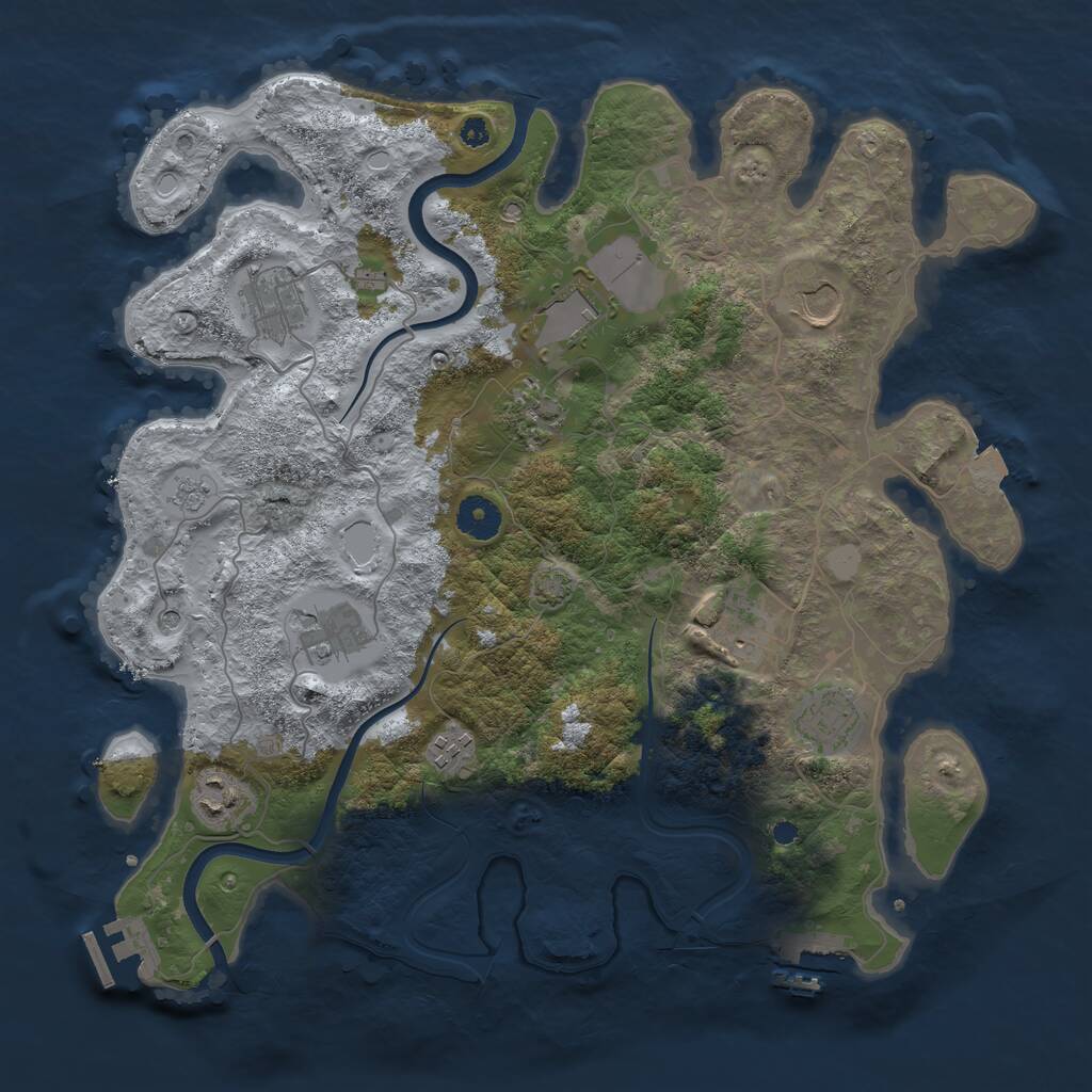 Rust Map: Procedural Map, Size: 3750, Seed: 1667807744, 15 Monuments