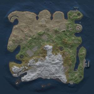 Thumbnail Rust Map: Procedural Map, Size: 3500, Seed: 1969127291, 17 Monuments