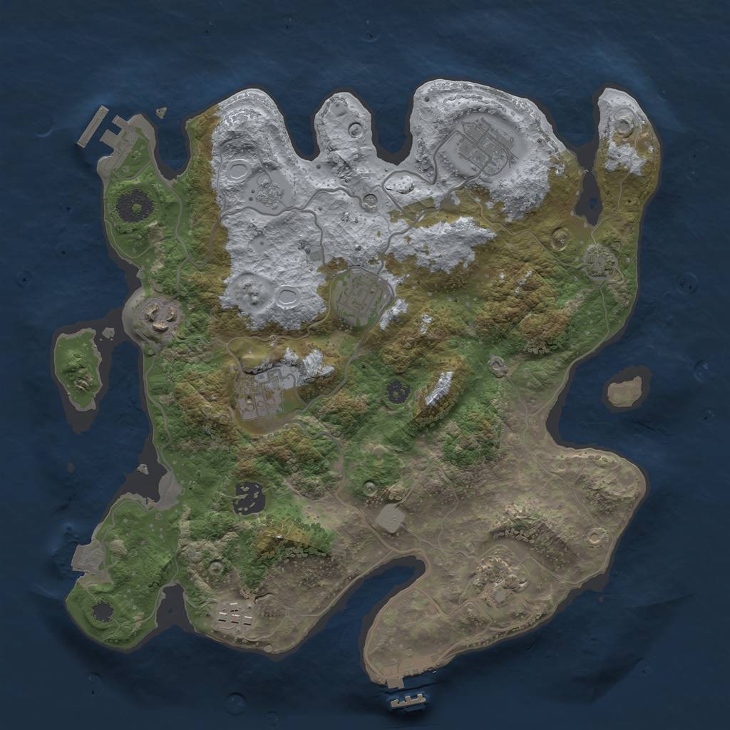 Rust Map: Procedural Map, Size: 3200, Seed: 546269352, 15 Monuments