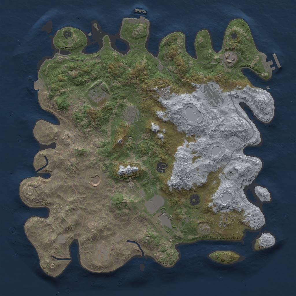 Rust Map: Procedural Map, Size: 4000, Seed: 20240712, 18 Monuments