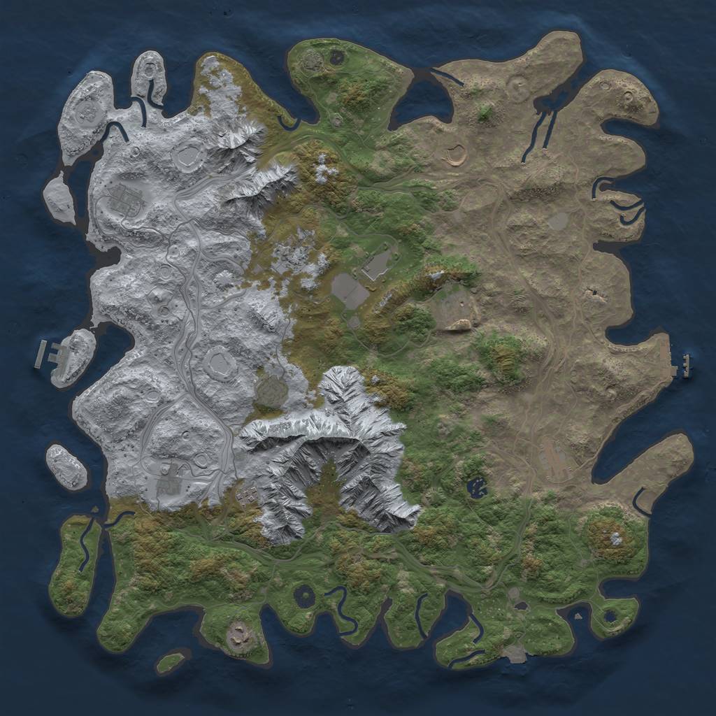 Rust Map: Procedural Map, Size: 5000, Seed: 1950034761, 19 Monuments