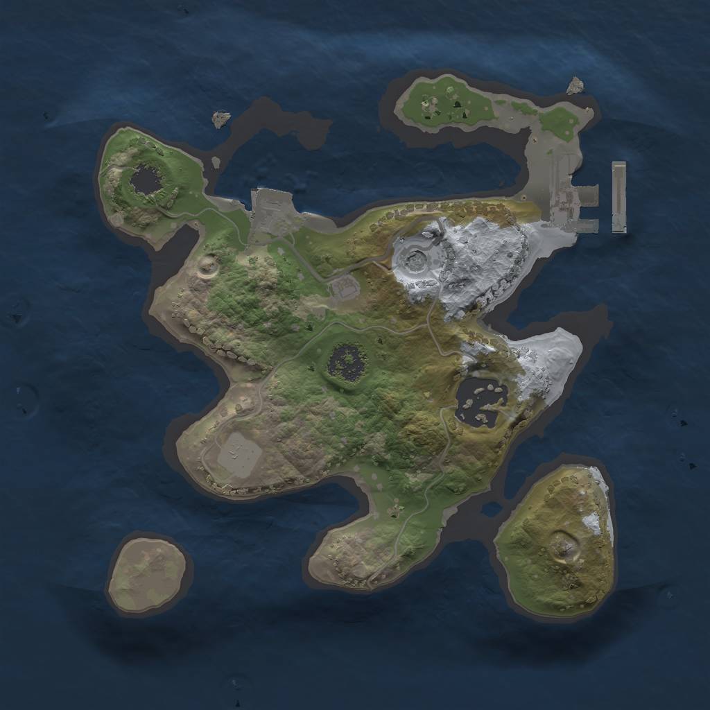 Rust Map: Procedural Map, Size: 2000, Seed: 1648959357, 6 Monuments