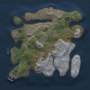 Thumbnail Rust Map: Procedural Map, Size: 3000, Seed: 837070362, 14 Monuments