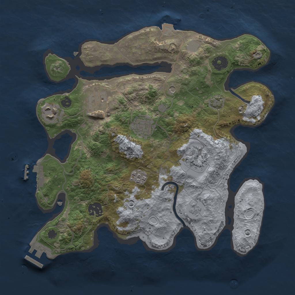 Rust Map: Procedural Map, Size: 3000, Seed: 837070362, 14 Monuments