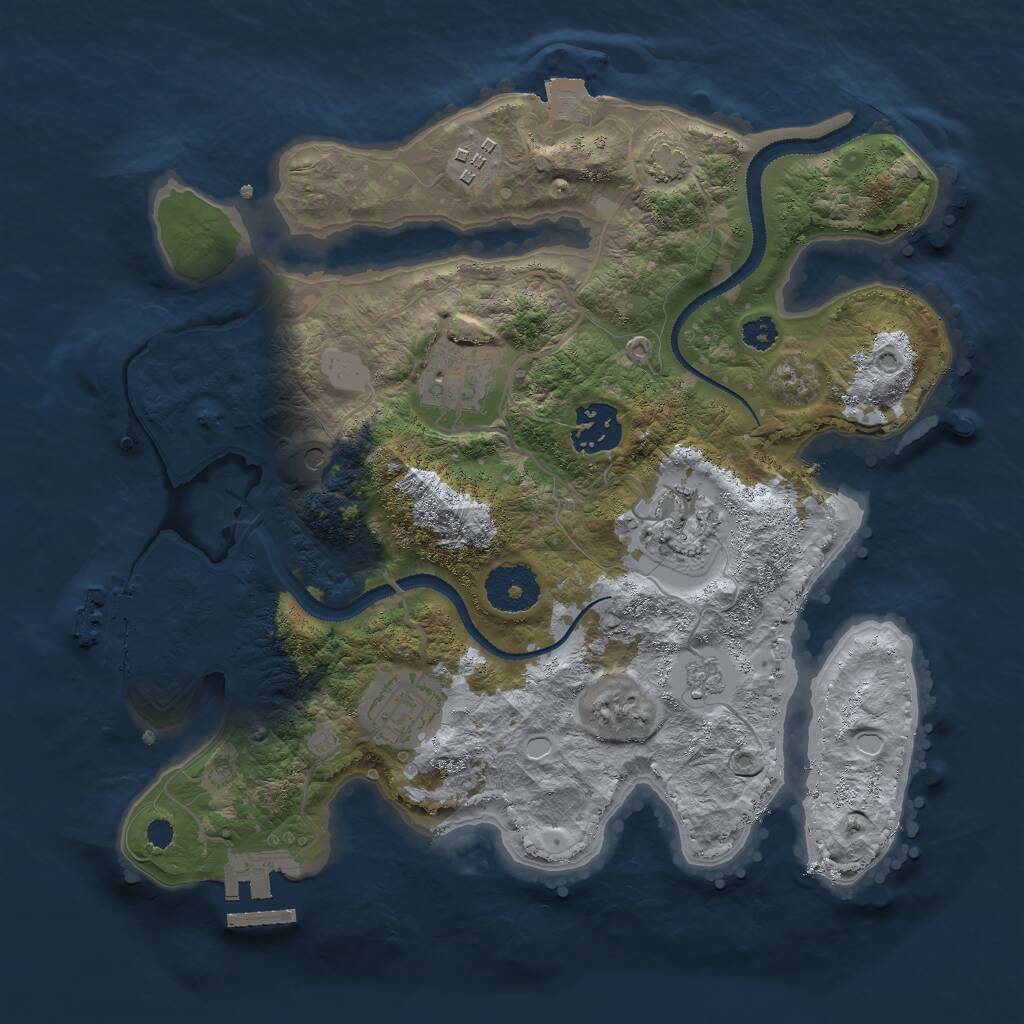 Rust Map: Procedural Map, Size: 3000, Seed: 837070362, 11 Monuments