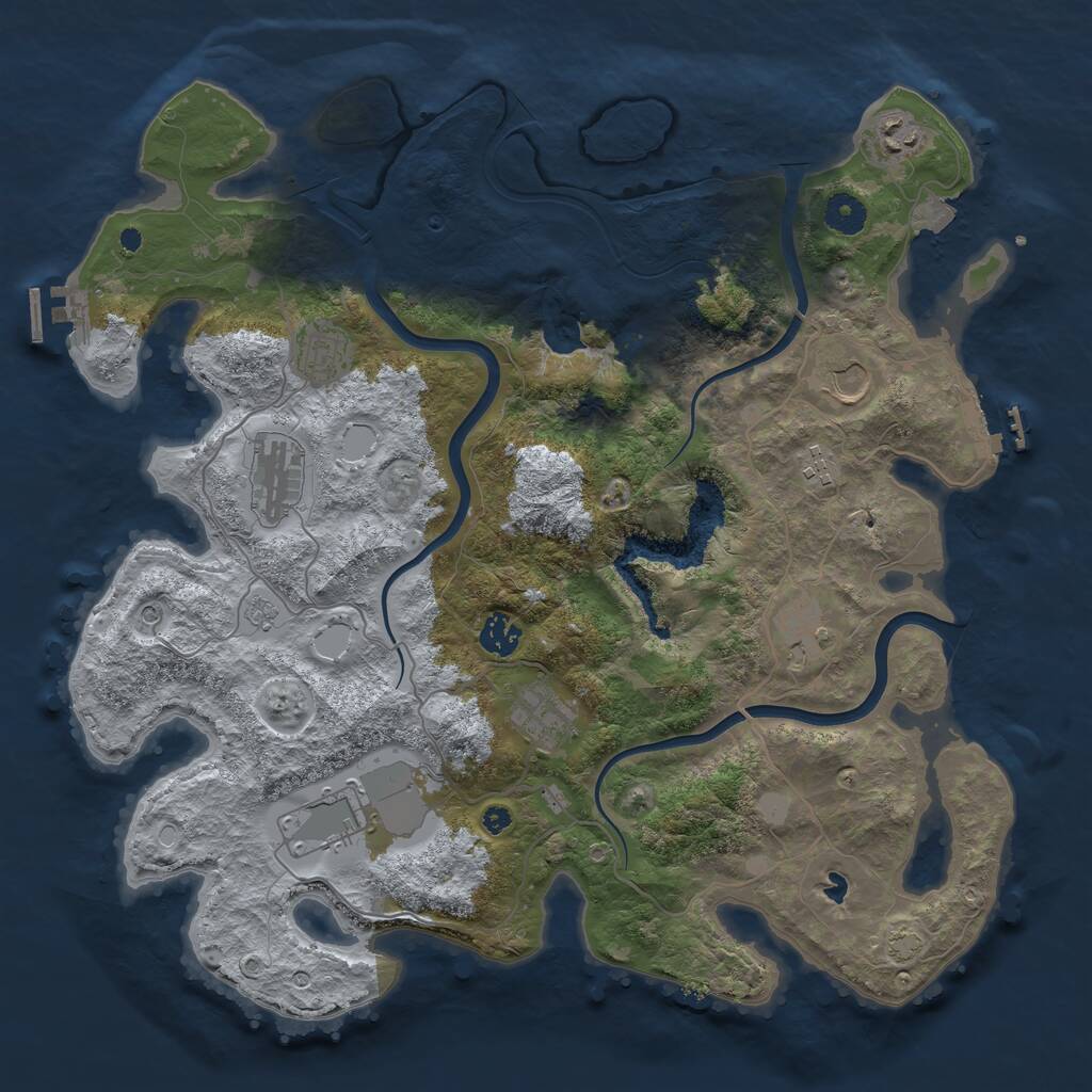Rust Map: Procedural Map, Size: 4000, Seed: 66897245, 15 Monuments