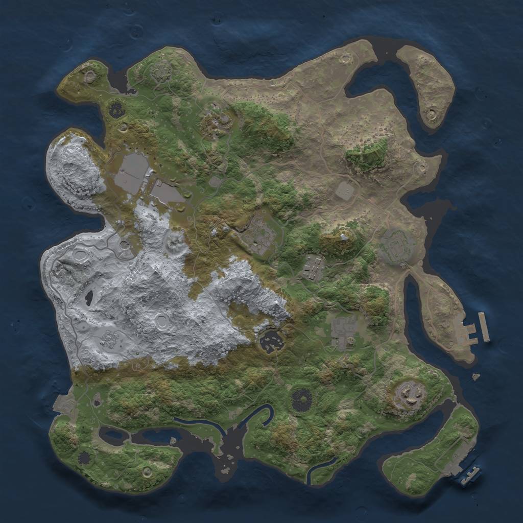 Rust Map: Procedural Map, Size: 3500, Seed: 1626934348, 16 Monuments
