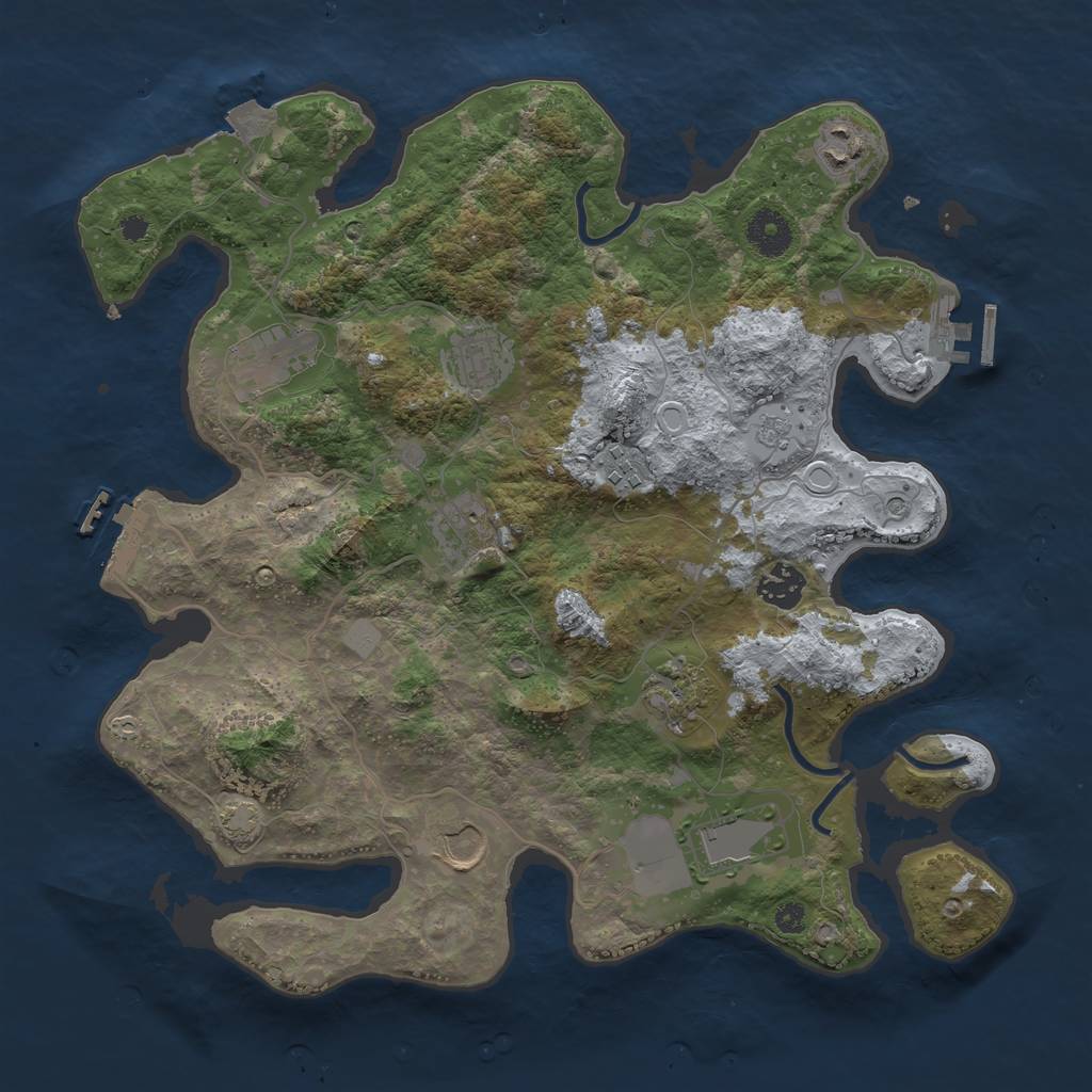 Rust Map: Procedural Map, Size: 3600, Seed: 108, 17 Monuments