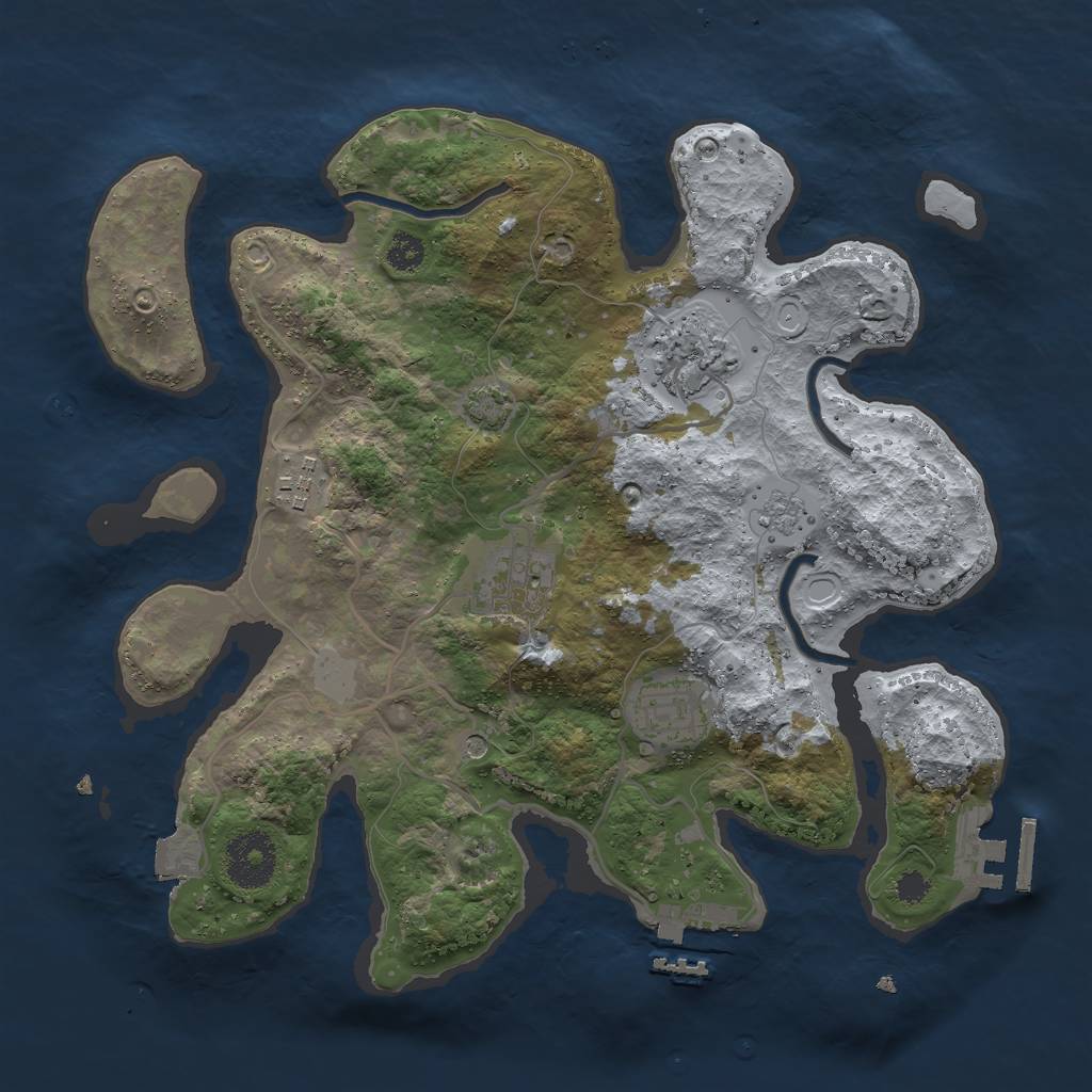 Rust Map: Procedural Map, Size: 3000, Seed: 1950051194, 12 Monuments