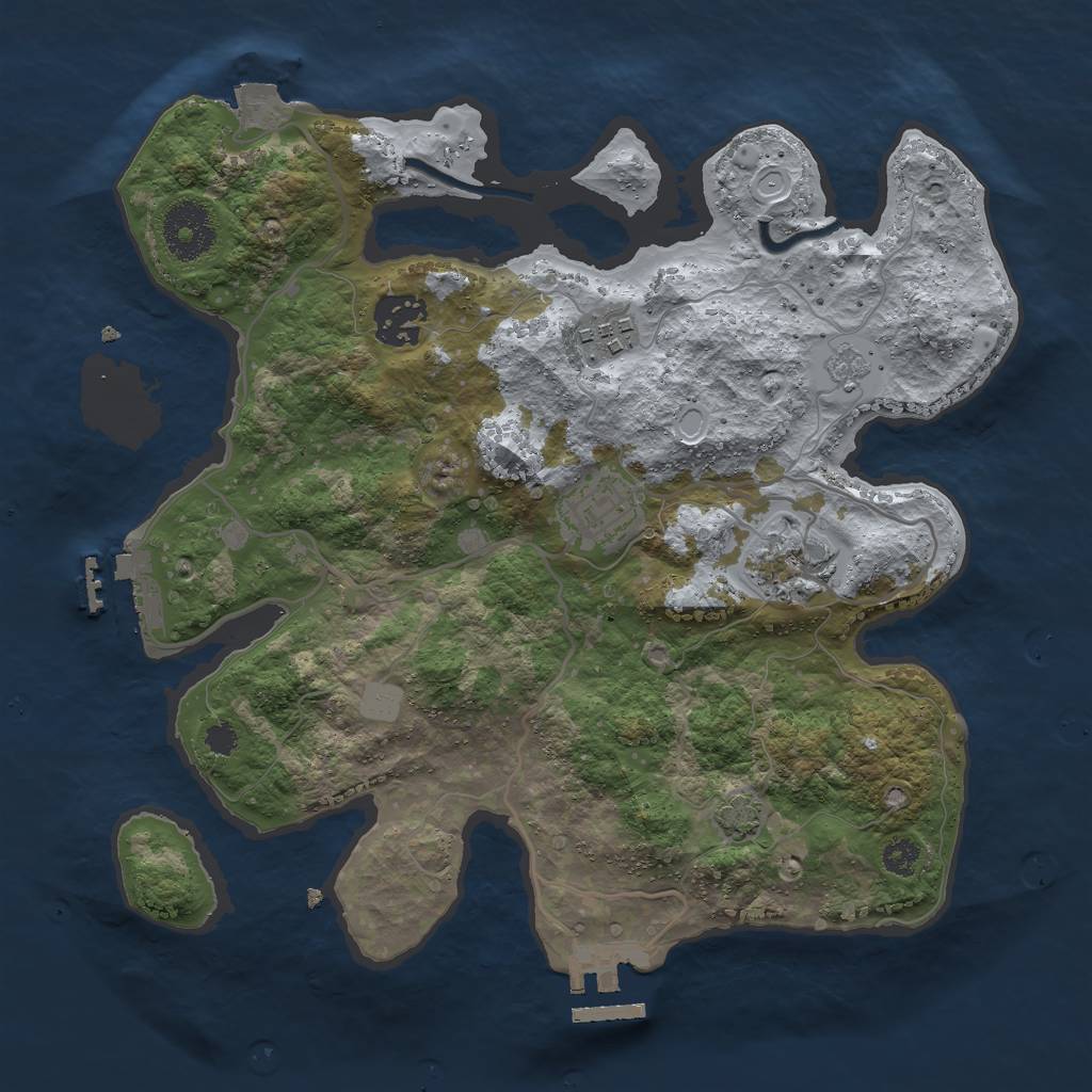 Rust Map: Procedural Map, Size: 3000, Seed: 588610435, 11 Monuments