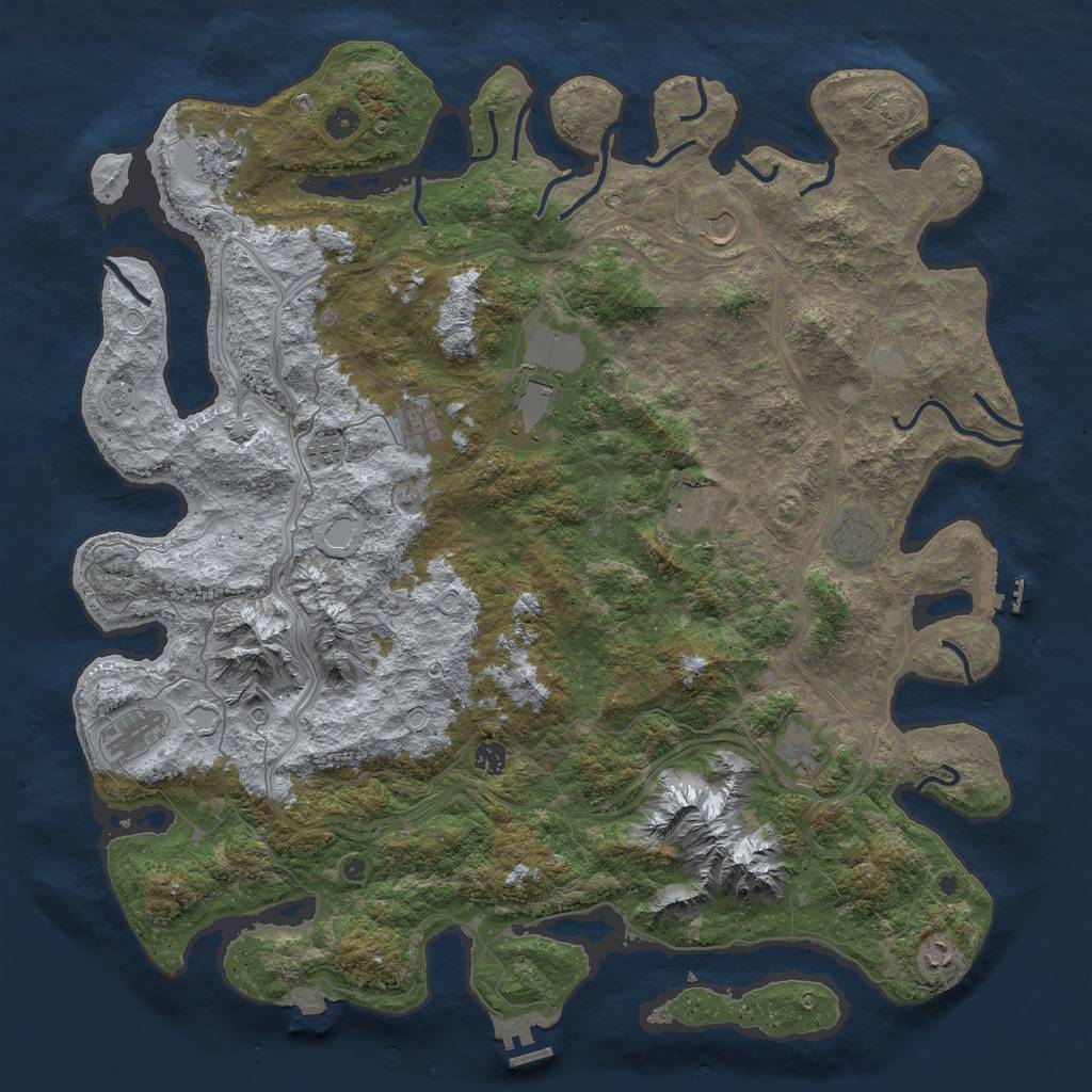 Rust Map: Procedural Map, Size: 5000, Seed: 584, 19 Monuments