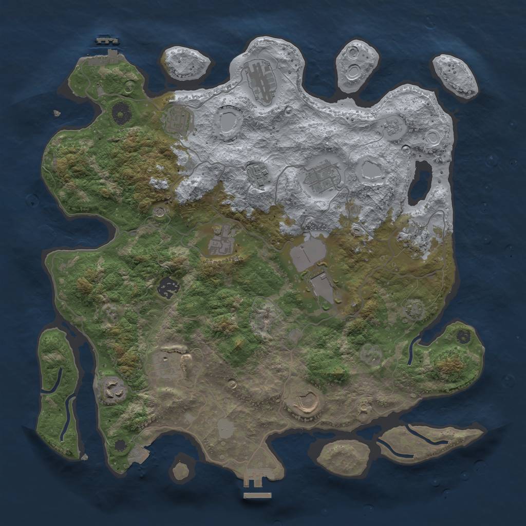 Rust Map: Procedural Map, Size: 3800, Seed: 5358718, 19 Monuments