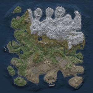 Thumbnail Rust Map: Procedural Map, Size: 3500, Seed: 1792351134, 13 Monuments