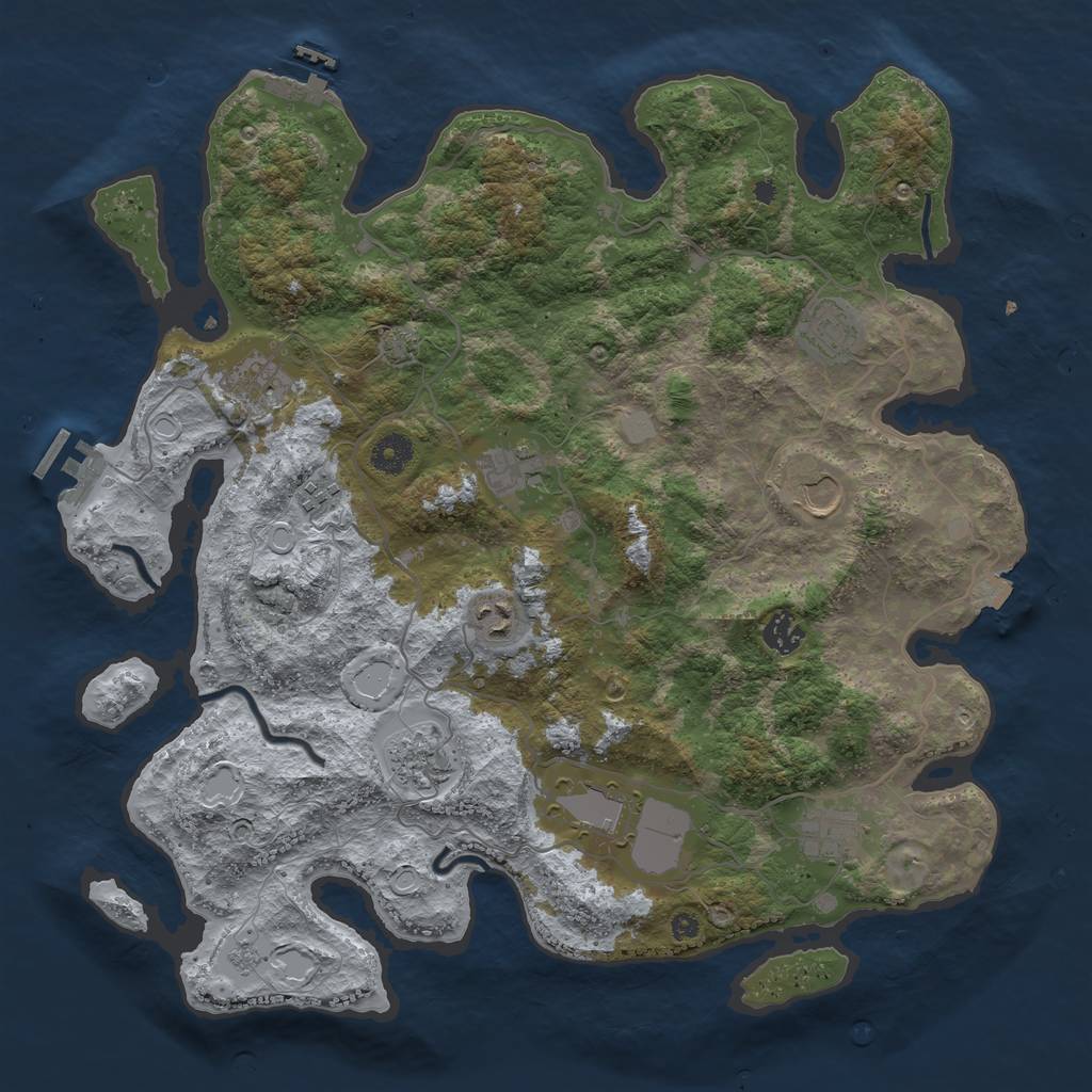 Rust Map: Procedural Map, Size: 4000, Seed: 1122438484, 17 Monuments