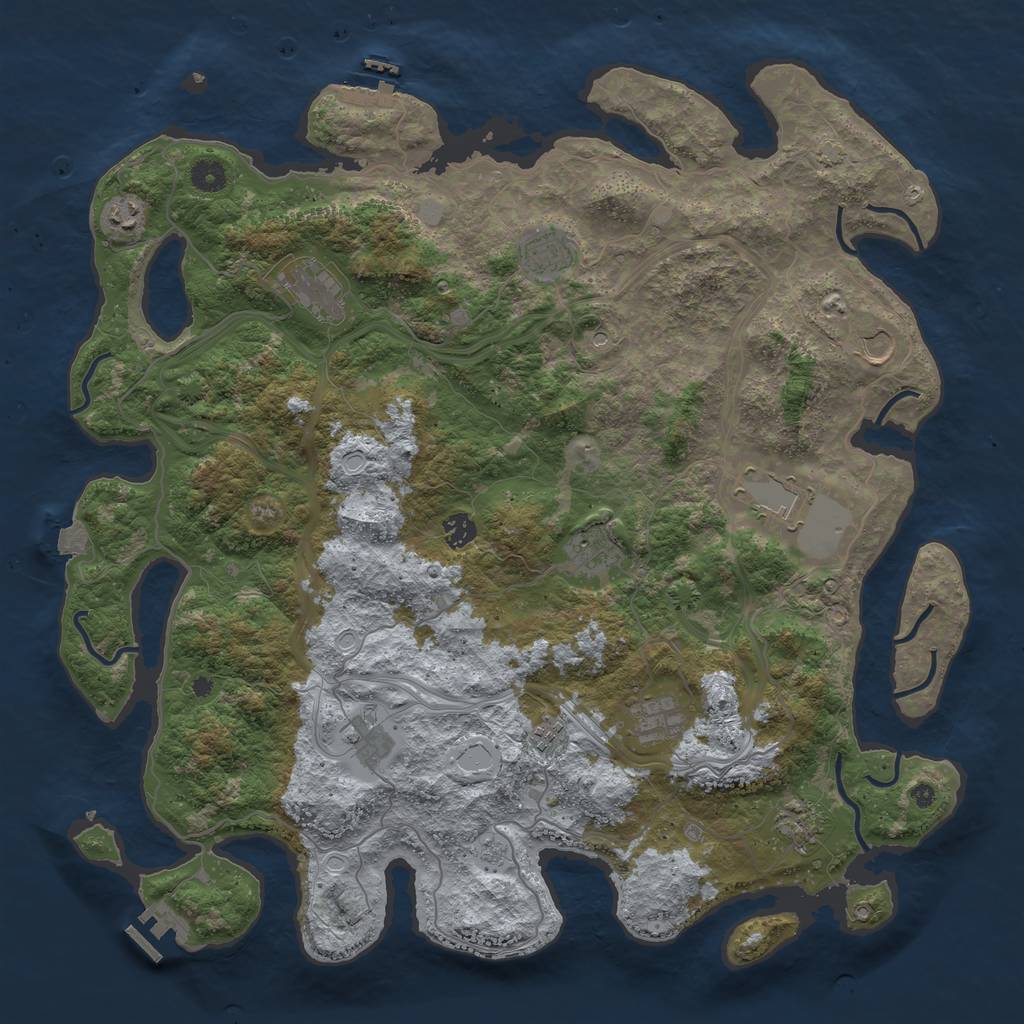 Rust Map: Procedural Map, Size: 4500, Seed: 82442866, 19 Monuments