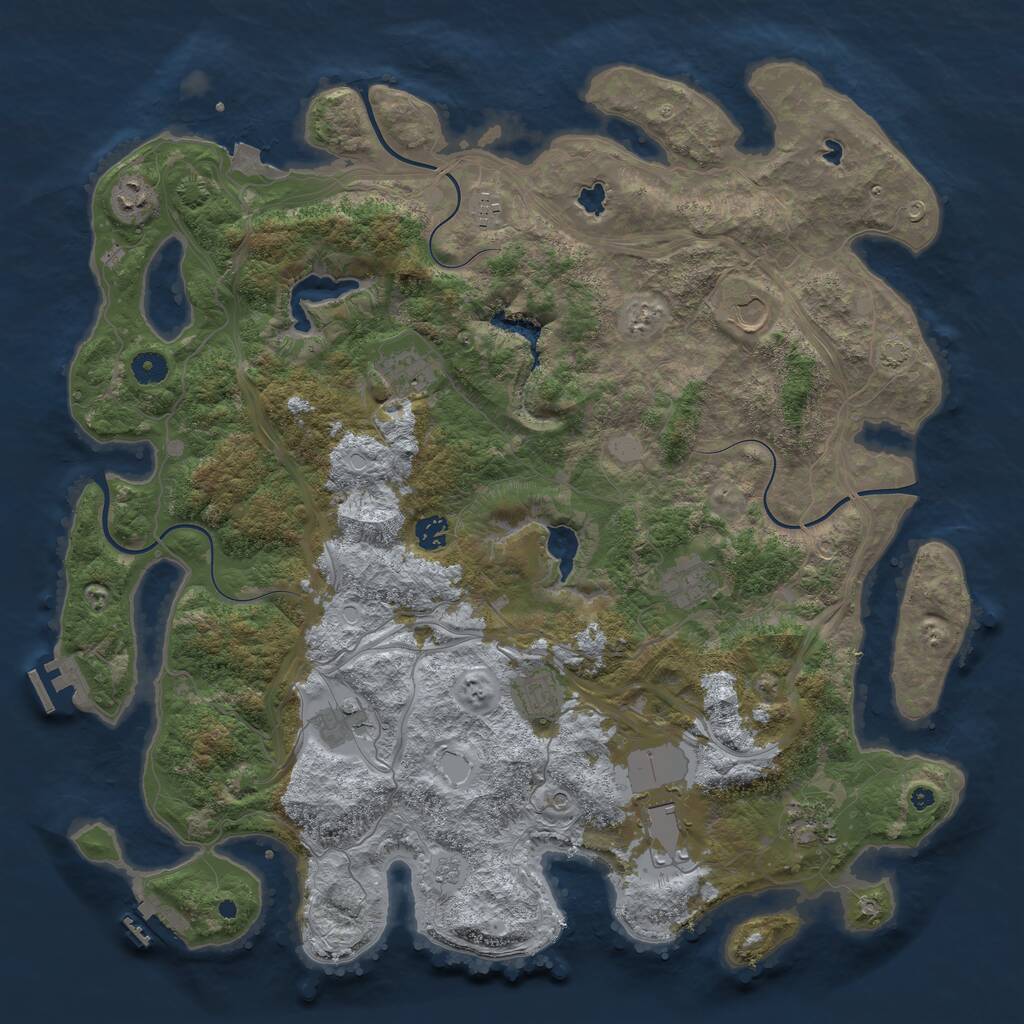Rust Map: Procedural Map, Size: 4500, Seed: 82442866, 16 Monuments