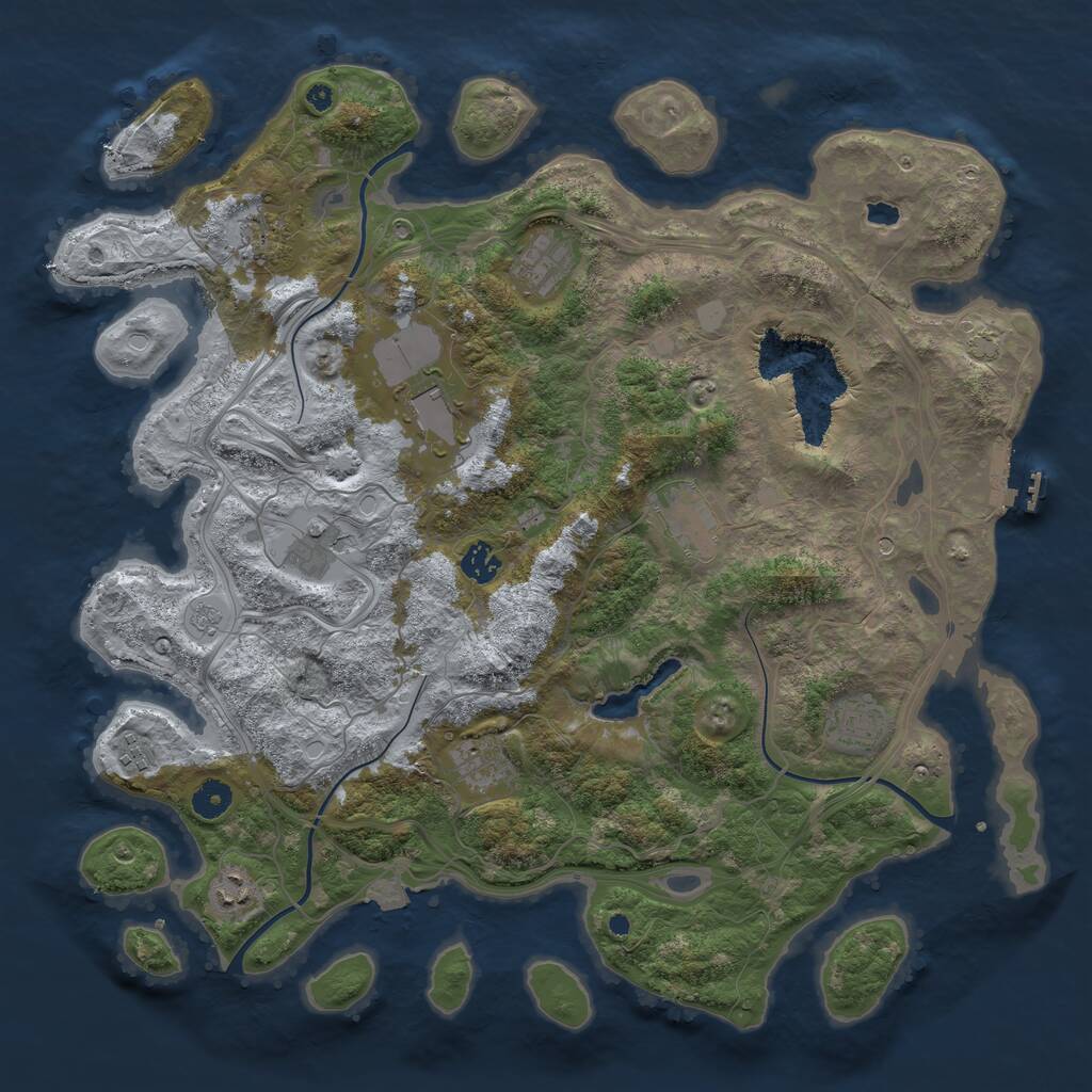 Rust Map: Procedural Map, Size: 4250, Seed: 1891758941, 15 Monuments