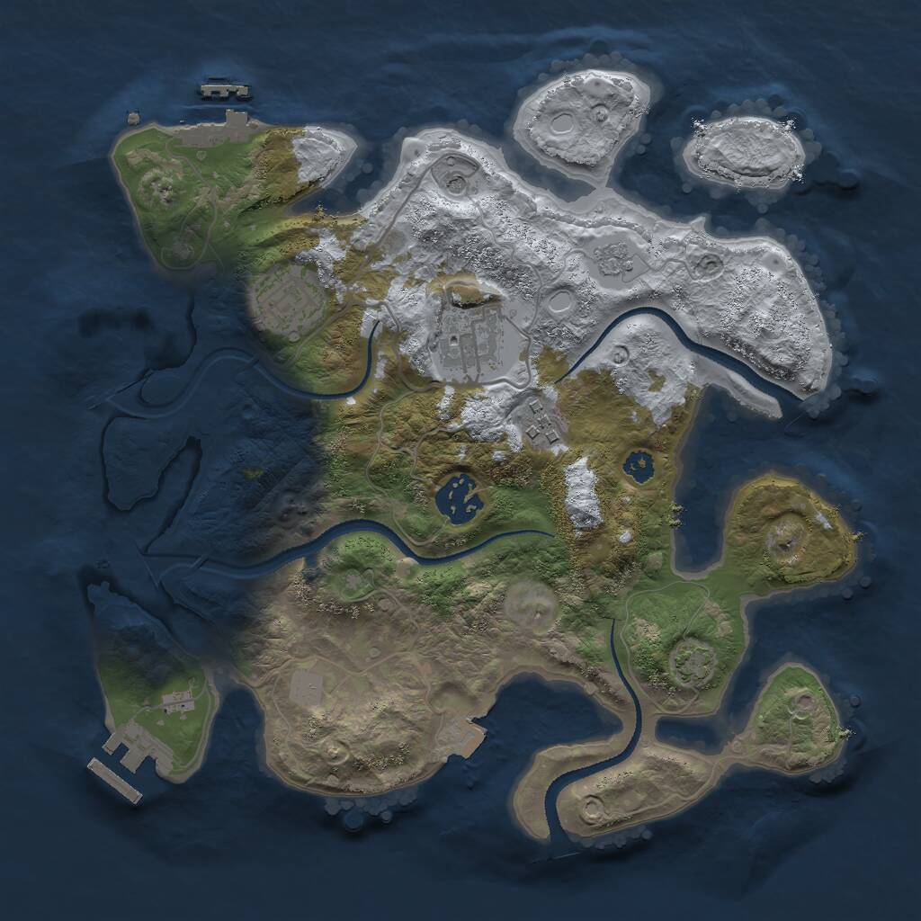 Rust Map: Procedural Map, Size: 3000, Seed: 6274805, 10 Monuments