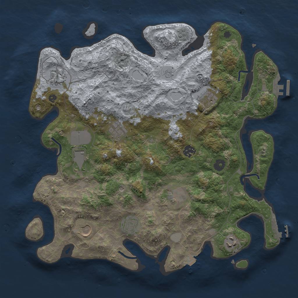 Rust Map: Procedural Map, Size: 3800, Seed: 798590204, 18 Monuments