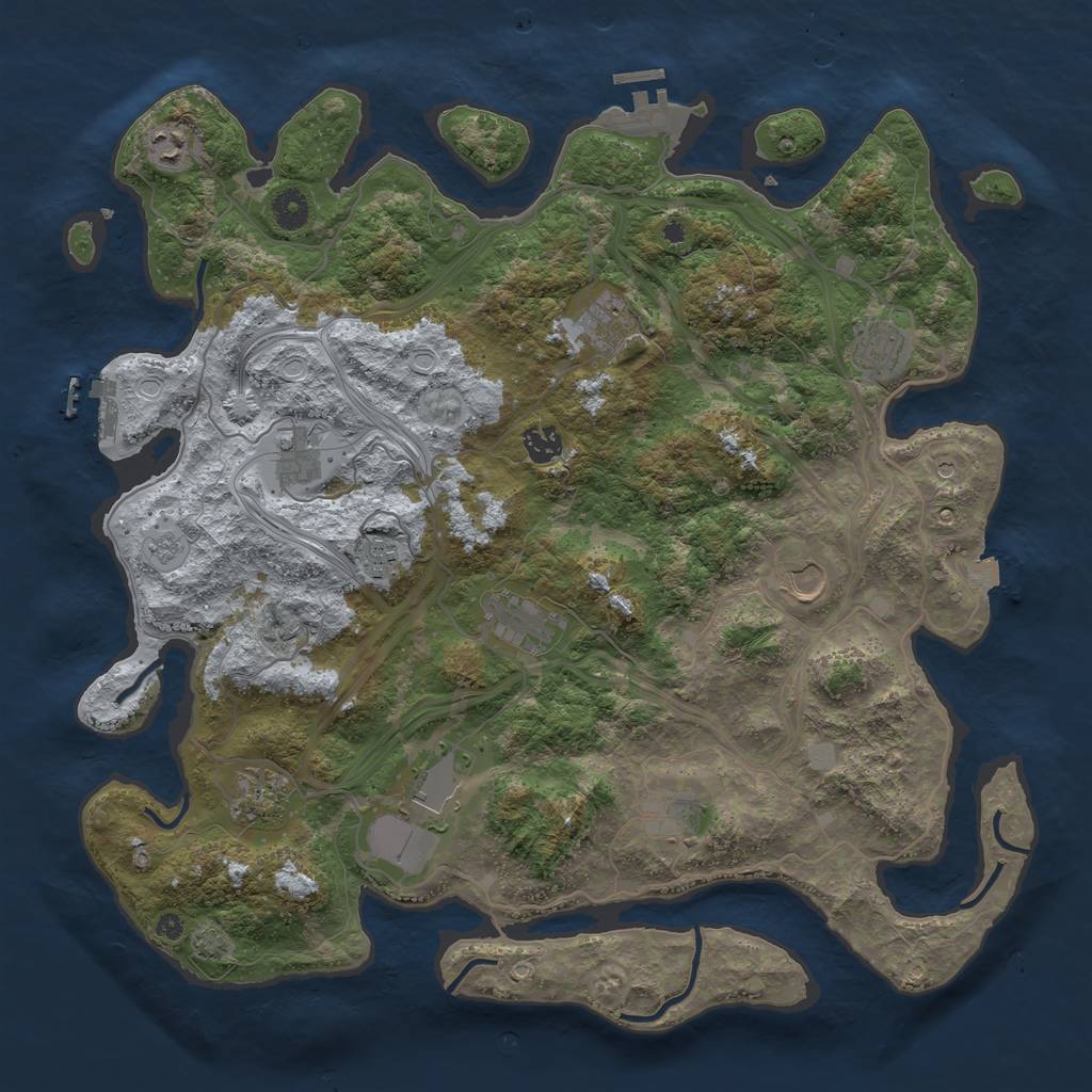 Rust Map: Procedural Map, Size: 4250, Seed: 1623161259, 19 Monuments