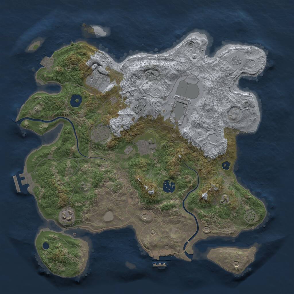 Rust Map: Procedural Map, Size: 3500, Seed: 1771415691, 13 Monuments