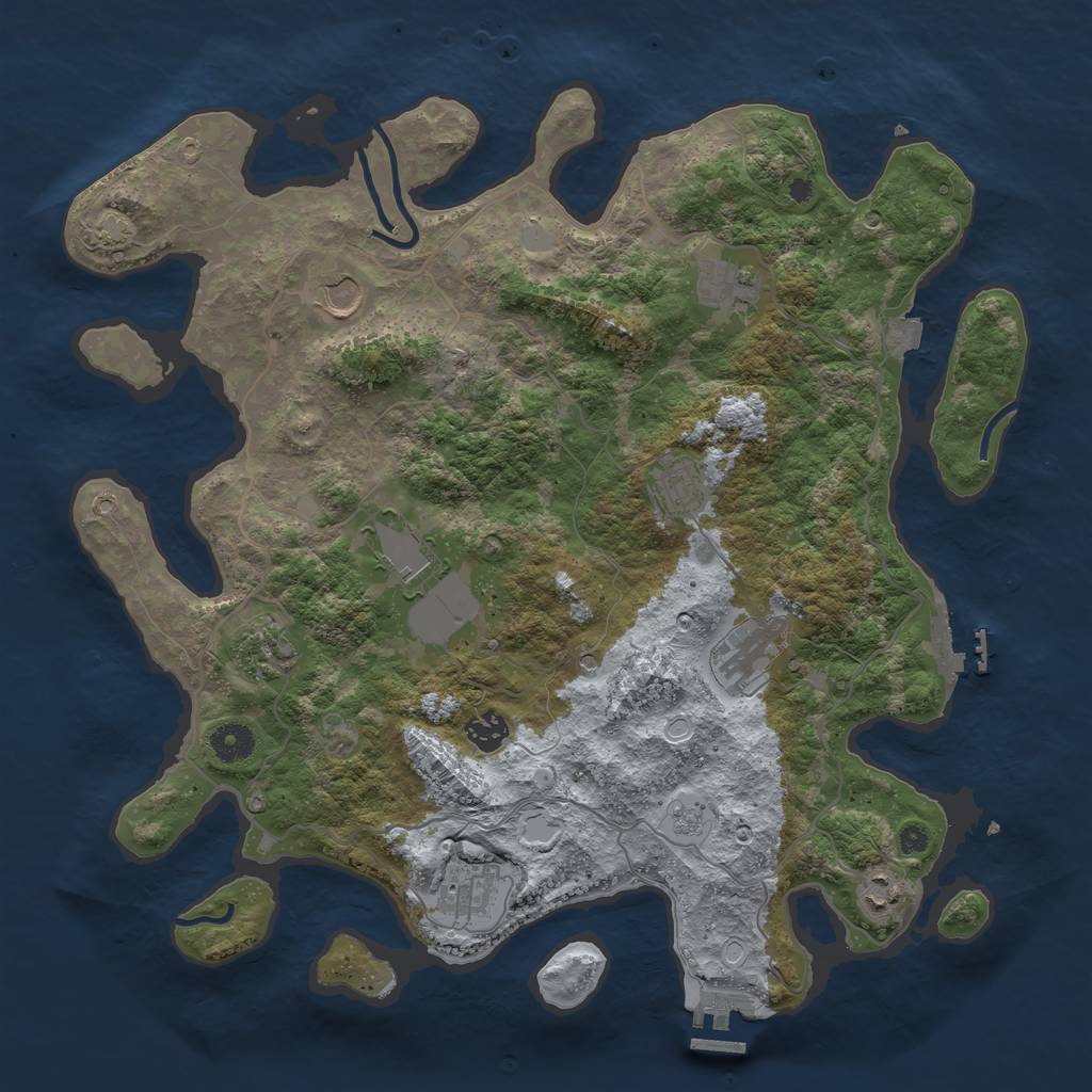 Rust Map: Procedural Map, Size: 4000, Seed: 28505397, 17 Monuments