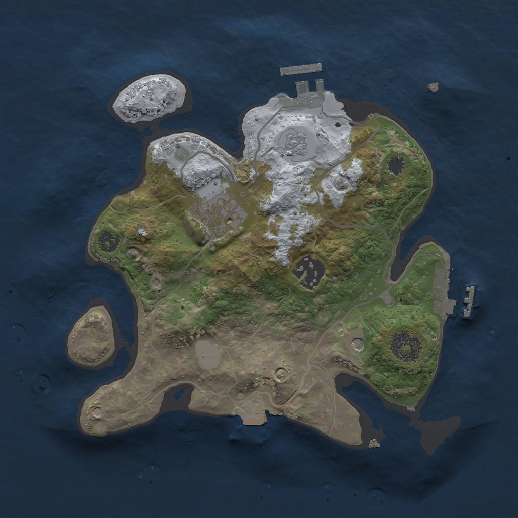 Rust Map: Procedural Map, Size: 2500, Seed: 798590204, 9 Monuments