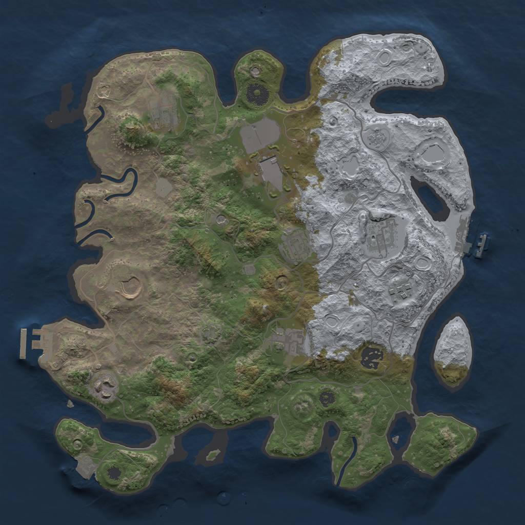 Rust Map: Procedural Map, Size: 3500, Seed: 467508098, 17 Monuments