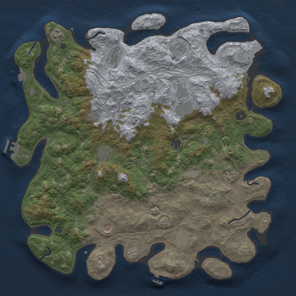 Rust Map: Procedural Map, Size: 4500, Seed: 278487173, 19 Monuments