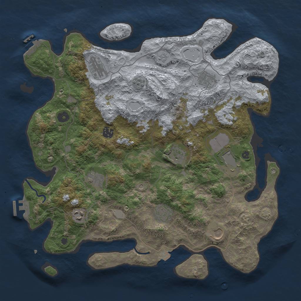 Rust Map: Procedural Map, Size: 4000, Seed: 192332, 18 Monuments