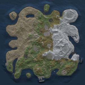 Thumbnail Rust Map: Procedural Map, Size: 3500, Seed: 2044316599, 18 Monuments