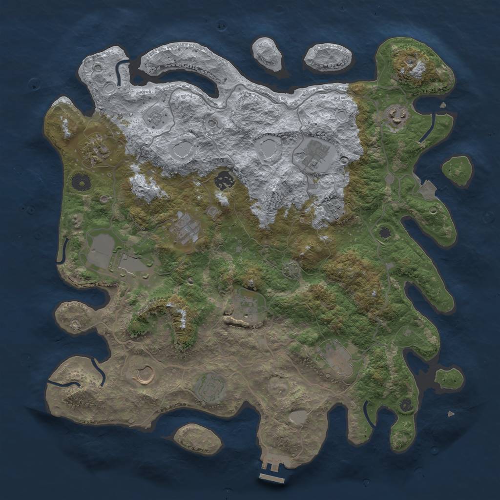 Rust Map: Procedural Map, Size: 4000, Seed: 125819391, 18 Monuments