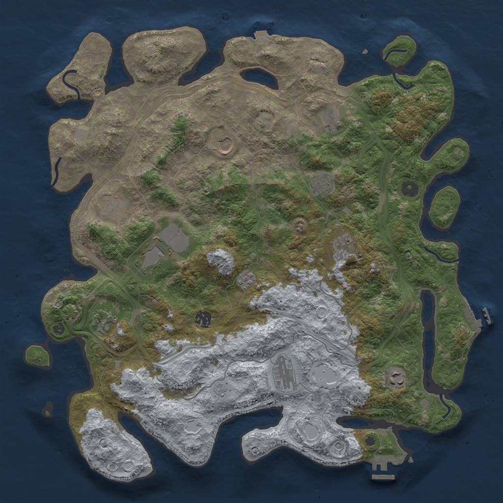 Rust Map: Procedural Map, Size: 4500, Seed: 497074081, 19 Monuments