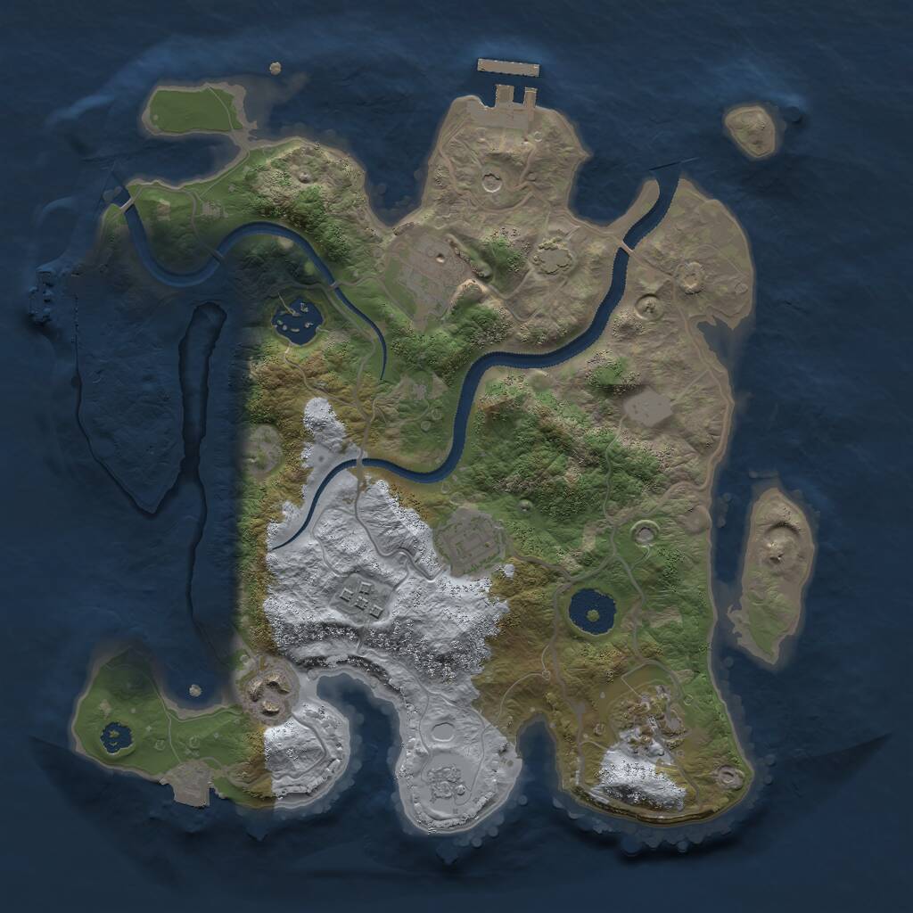 Rust Map: Procedural Map, Size: 3000, Seed: 82442866, 12 Monuments