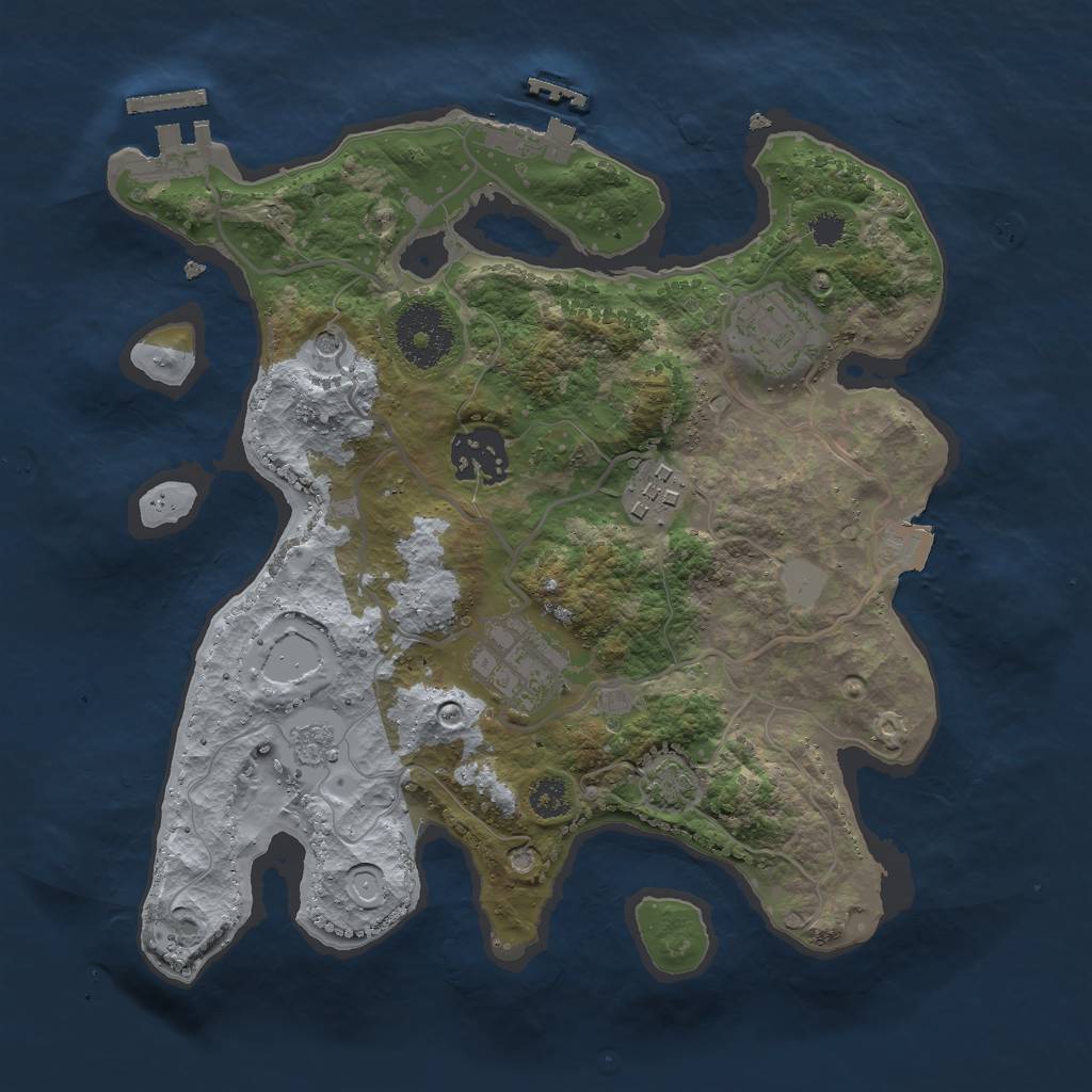 Rust Map: Procedural Map, Size: 2750, Seed: 734959663, 12 Monuments